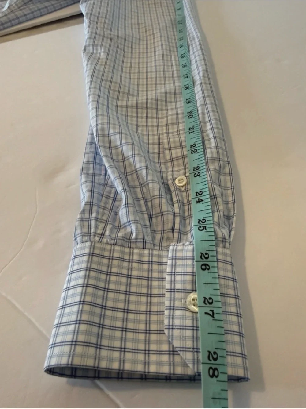 Gucci Men’s Classic Fit Dress Shirt Sz 39/15.5 Blue Plaid Long Sleeve Button  Up